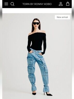 Torn By Ronny Kobo  Zayla Cargo Jeans